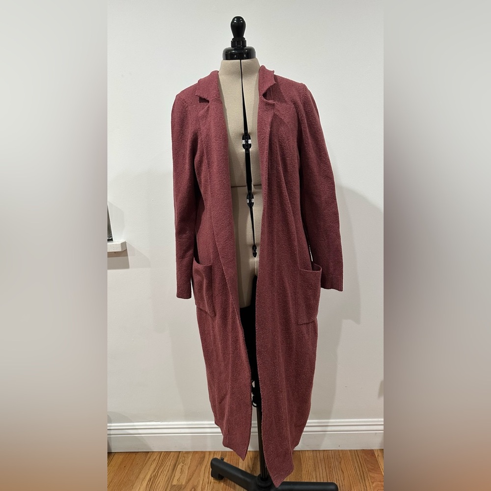 Express Women's - Long Burgundy Cardigan Sweater